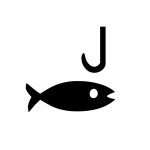 The symbol for a fishing location.