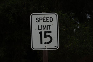 A typical speed limit sign.