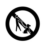 The symbol for an area that dogs are not allowed in.