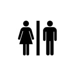 The symbol for public restrooms. 